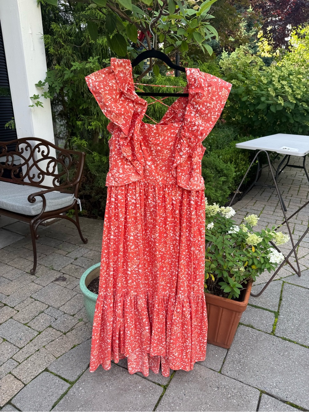 Ulla Johnson Coral Floral Ruffled Maxi Dress